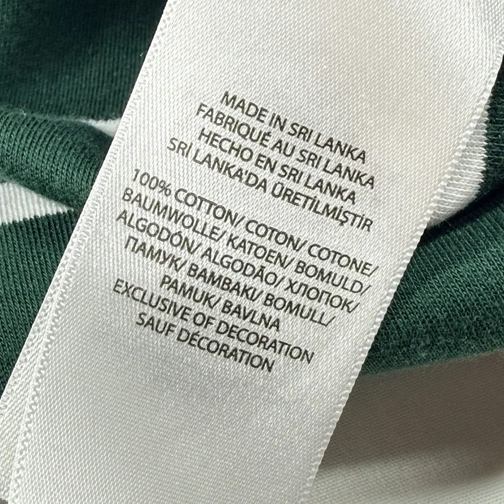 Polo Ralph Lauren Polo Shirt Mens M Green White Stripe Red Pony 100% Cotton Soft